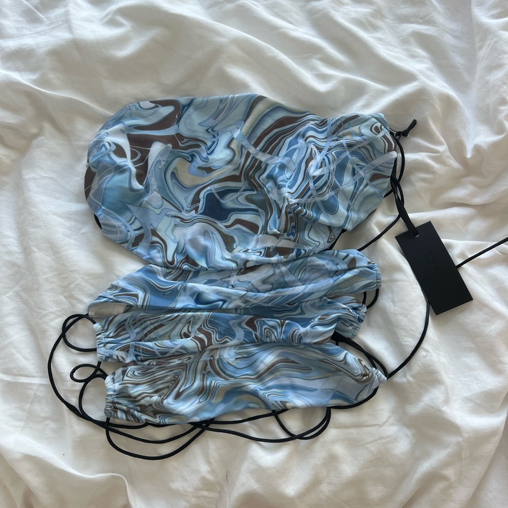 Multi swirl bandeau backless top - BRAND NEW